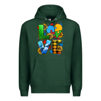 Sports Green love with heart sunflower Premium Hoodie - AdoDesignShop