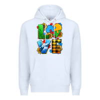 White love with heart sunflower Premium Hoodie - AdoDesignShop