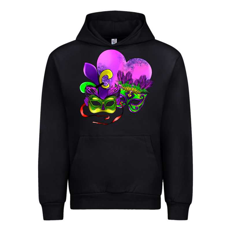 Mardi Gras Heart And Mask Urban Hoodie by AdoDesignShop | Teevron