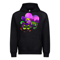 Black mardi gras heart and mask Urban Hoodie - AdoDesignShop
