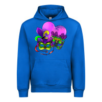 Cobalt mardi gras heart and mask Urban Hoodie - AdoDesignShop