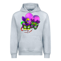 Heather Grey mardi gras heart and mask Urban Hoodie - AdoDesignShop