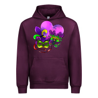 Mauve Wine mardi gras heart and mask Urban Hoodie - AdoDesignShop