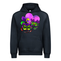Navy mardi gras heart and mask Urban Hoodie - AdoDesignShop