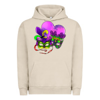 Pigment French Oak mardi gras heart and mask Urban Hoodie - AdoDesignShop