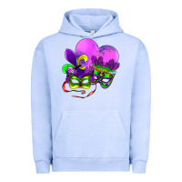 Pigment Grape Ice mardi gras heart and mask Urban Hoodie - AdoDesignShop