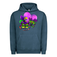 Pigment Midnight Navy mardi gras heart and mask Urban Hoodie - AdoDesignShop