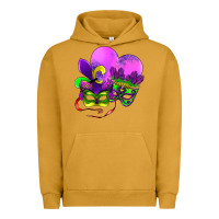 Pigment Peanut Butter mardi gras heart and mask Urban Hoodie - AdoDesignShop
