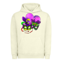 Pigment Pistachio mardi gras heart and mask Urban Hoodie - AdoDesignShop