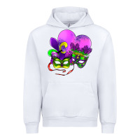 White mardi gras heart and mask Urban Hoodie - AdoDesignShop