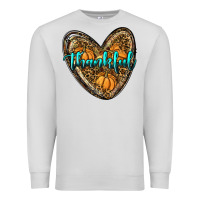 Dove Grey thankful pumpkin heart Premium Sweatshirt - RanaPortraitStore