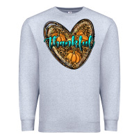 Heather Grey thankful pumpkin heart Premium Sweatshirt - RanaPortraitStore