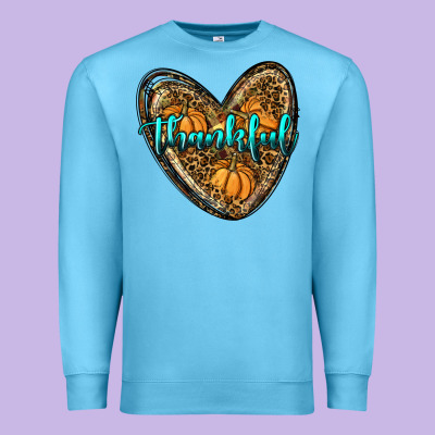 Thankful Pumpkin Heart Premium Sweatshirt Designed By Ranaportraitstore