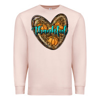 Pale Pink thankful pumpkin heart Premium Sweatshirt - RanaPortraitStore