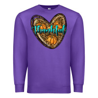 Purple thankful pumpkin heart Premium Sweatshirt - RanaPortraitStore