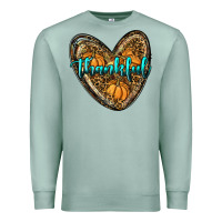 Seafoam thankful pumpkin heart Premium Sweatshirt - RanaPortraitStore