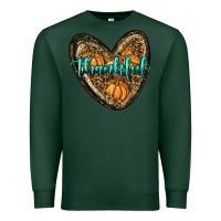 Sports Green thankful pumpkin heart Premium Sweatshirt - RanaPortraitStore