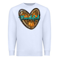 White thankful pumpkin heart Premium Sweatshirt - RanaPortraitStore