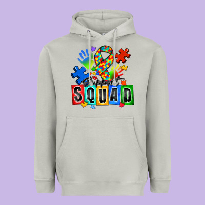 Support Squad Autism Heavyweight Hoodie Designed By Zillion Design Studio