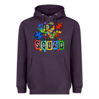 Plum support squad autism Heavyweight Hoodie - Zillion Design Studio