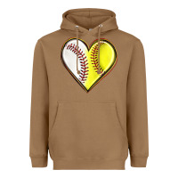 Toasted Coconut baseball and softball heart Heavyweight Hoodie - texasbilliewilder