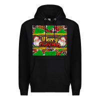Black merry Christmas with Santa Claus Premium Hoodie - AdoDesignShop