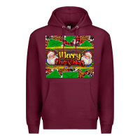 Burgundy merry Christmas with Santa Claus Premium Hoodie - AdoDesignShop