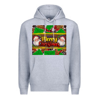 Heather Grey merry Christmas with Santa Claus Premium Hoodie - AdoDesignShop
