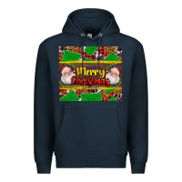 Navy merry Christmas with Santa Claus Premium Hoodie - AdoDesignShop
