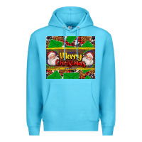 Ocean Blue merry Christmas with Santa Claus Premium Hoodie - AdoDesignShop