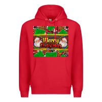 Red merry Christmas with Santa Claus Premium Hoodie - AdoDesignShop
