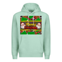 Seafoam merry Christmas with Santa Claus Premium Hoodie - AdoDesignShop