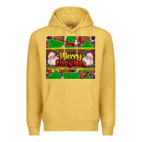 Antique Gold merry Christmas with Santa Claus Premium Hoodie - AdoDesignShop