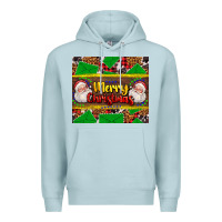 Blue Mist merry Christmas with Santa Claus Premium Hoodie - AdoDesignShop