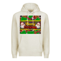 Oatmeal Heather merry Christmas with Santa Claus Premium Hoodie - AdoDesignShop