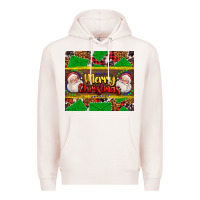 Pale Pink merry Christmas with Santa Claus Premium Hoodie - AdoDesignShop