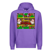 Purple merry Christmas with Santa Claus Premium Hoodie - AdoDesignShop