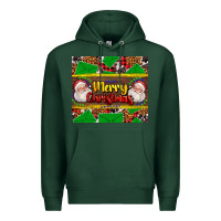 Sports Green merry Christmas with Santa Claus Premium Hoodie - AdoDesignShop