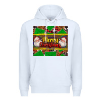 White merry Christmas with Santa Claus Premium Hoodie - AdoDesignShop
