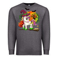 Charcoal Heather halloween unicorn Premium Sweatshirt - Zillion Design Studio