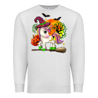 Oatmeal Heather halloween unicorn Premium Sweatshirt - Zillion Design Studio