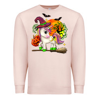 Pale Pink halloween unicorn Premium Sweatshirt - Zillion Design Studio
