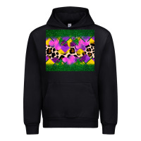 Black mardi gras Leopard and heart Urban Hoodie - AdoDesignShop