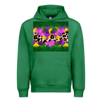 Emerald mardi gras Leopard and heart Urban Hoodie - AdoDesignShop