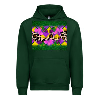 Forest Green mardi gras Leopard and heart Urban Hoodie - AdoDesignShop