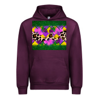 Mauve Wine mardi gras Leopard and heart Urban Hoodie - AdoDesignShop