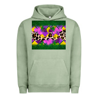 Pigment Oil Green mardi gras Leopard and heart Urban Hoodie - AdoDesignShop