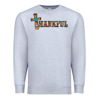 Heather Grey thankful pumpkin cross Premium Sweatshirt - RanaPortraitStore