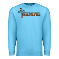 Ocean Blue thankful pumpkin cross Premium Sweatshirt - RanaPortraitStore