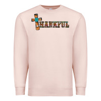 Pale Pink thankful pumpkin cross Premium Sweatshirt - RanaPortraitStore